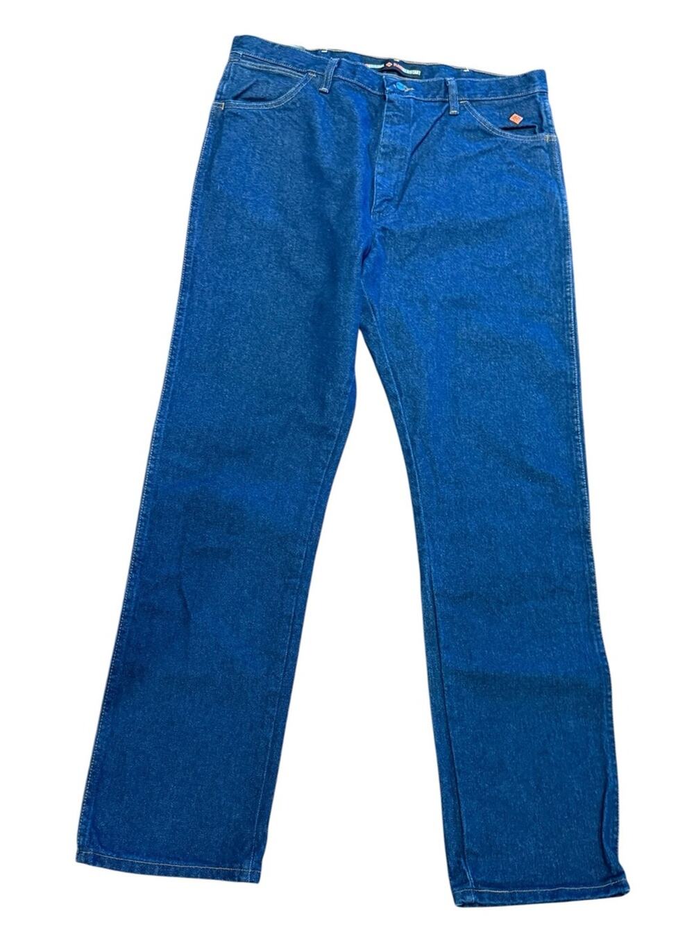 Wrangler FR Fire Resistant Men's 38 x 34 Blue Straight-Leg Jeans NWT